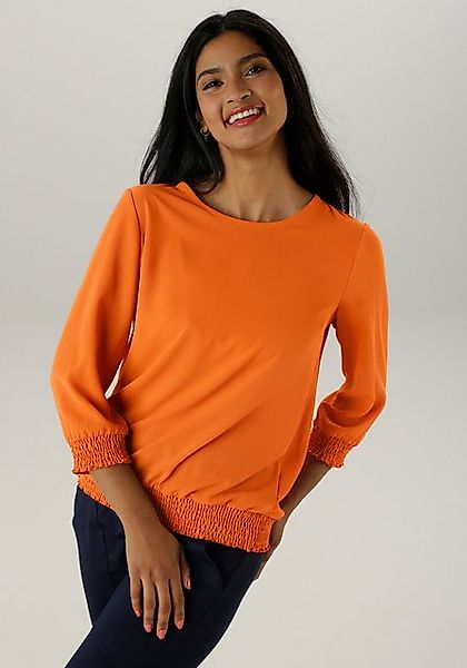 Aniston SELECTED Schlupfbluse mit Smokbündchen und allover Blumenmuster günstig online kaufen