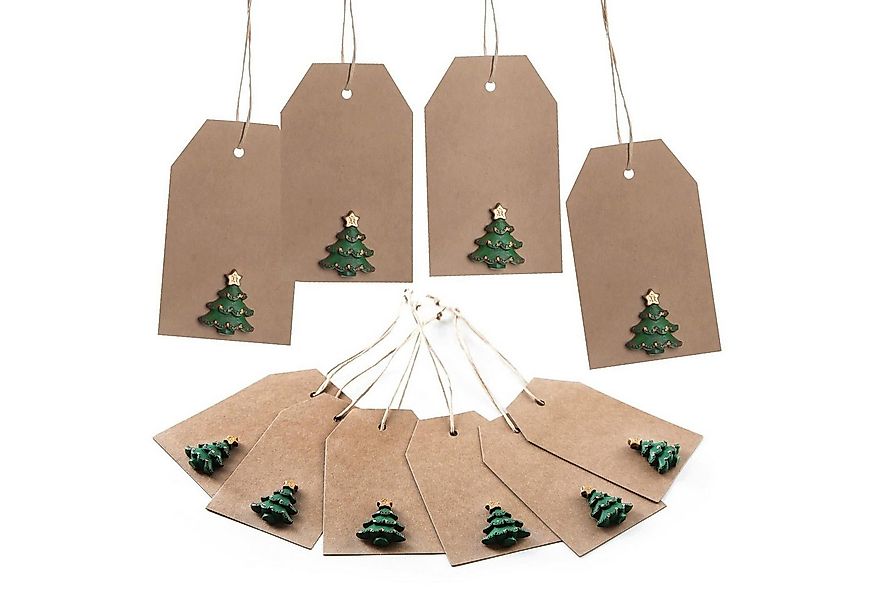Logbuch-Verlag Dekofigur 10 Weihnachtsanhänger mit Weihnachtsdeko mit Tanne günstig online kaufen