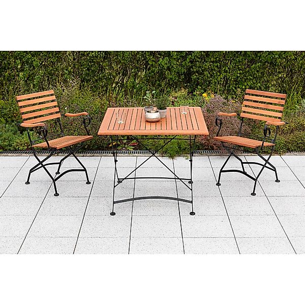 Merxx Gartenmöbelset Schlossgarten 3tlg. inkl. Klappsessel, Klapptisch 90x9 günstig online kaufen