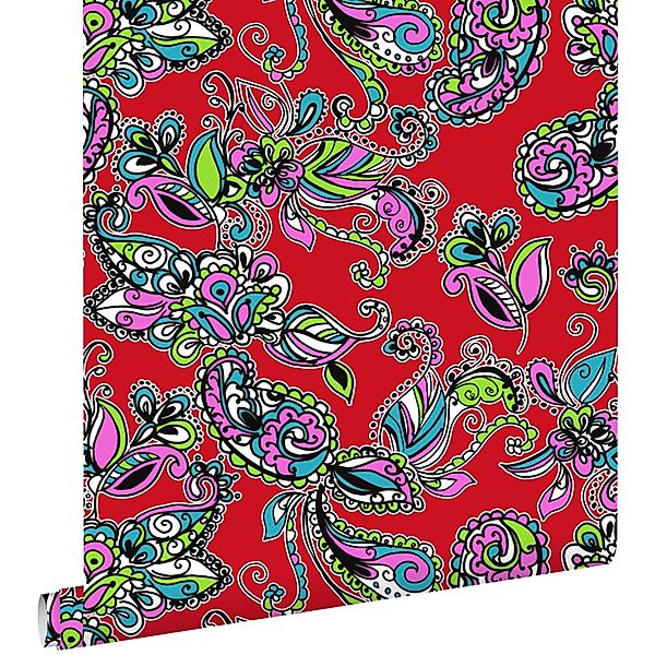ESTAhome Tapete Funky Blumen und Paisleys Multicolor 53 cm x 10,05 m 136841 günstig online kaufen