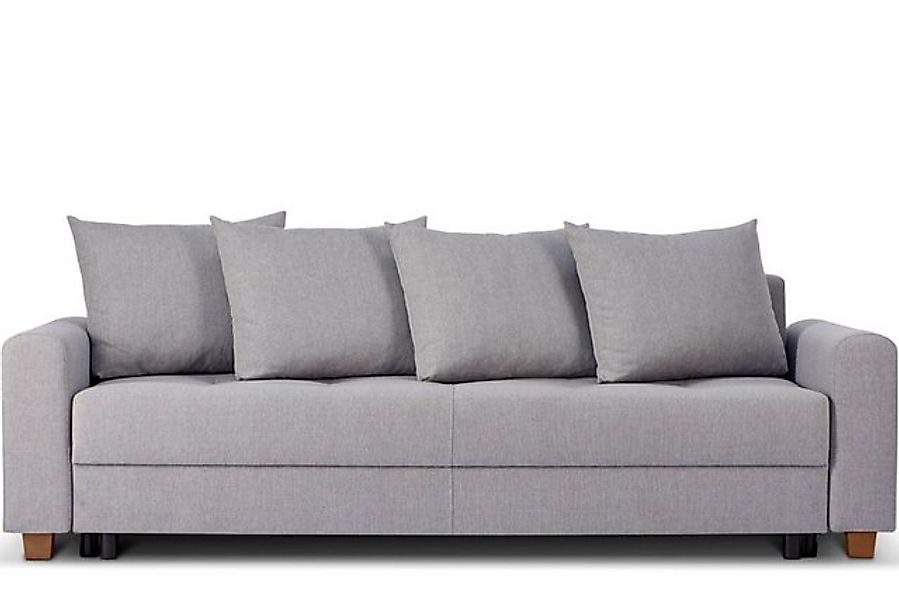 KONSIMO® Schlafsofa REVO Schlafsofa mit bettkasten, Massivholzbeine, strapa günstig online kaufen