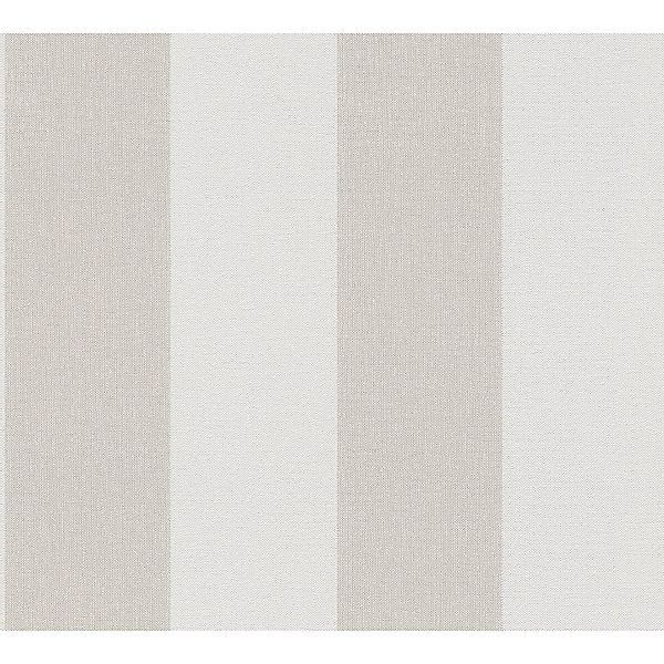 PROFHOME 948342-GU Streifen Tapete Textiloptik Matt Creme Beige 0,53 m x 10 günstig online kaufen