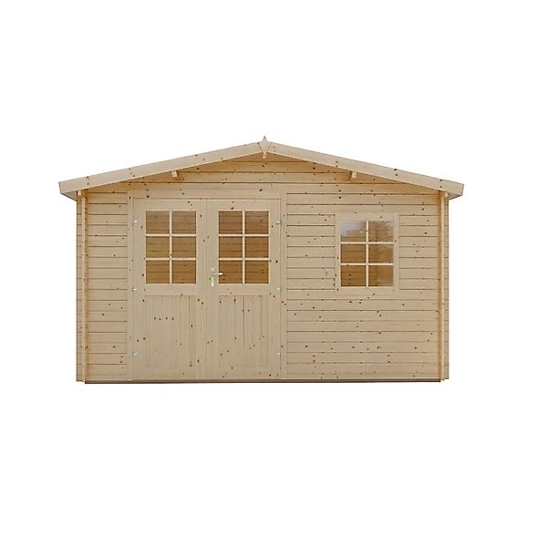 Finn Art Gartenhaus Schweden 18 aus Holz  28 mm Blockbohlen 4×3 m mit Doppe günstig online kaufen