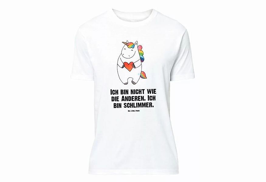 Mr. & Mrs. Panda T-Shirt Einhorn Herz - Weiß - Geschenk, Tshirt, T-Shirt mi günstig online kaufen
