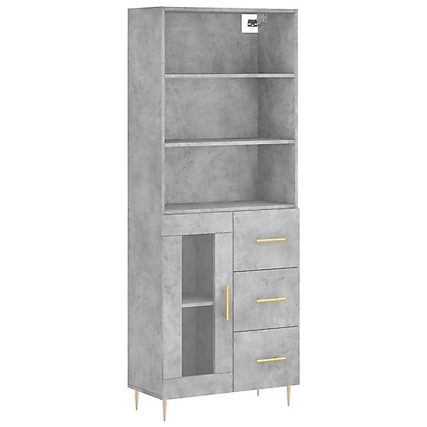 vidaXL Highboard Betongrau 69,5x34x180 cm Holzwerkstoff 3189497 günstig online kaufen
