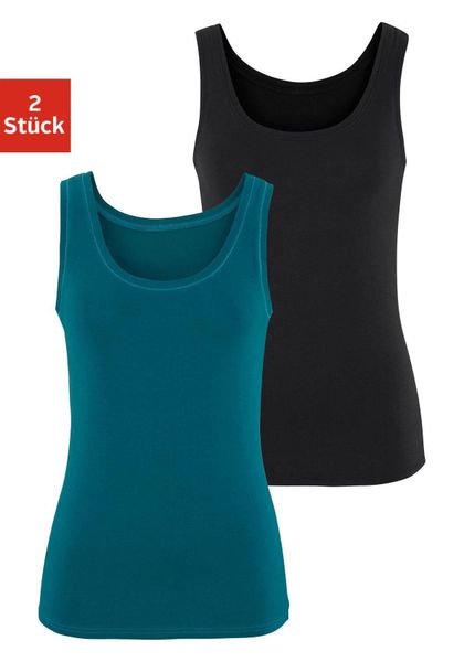Vivance Tanktop "aus elastischer Baumwoll-Qualität" 2er-Pack günstig online kaufen
