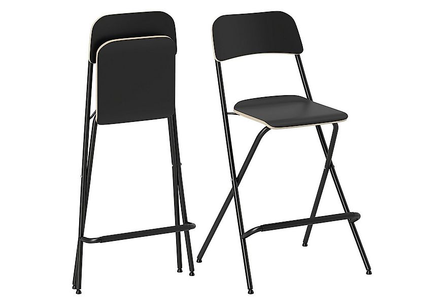 HOMCOM Barhocker Klapphocker mit Rückenlehne Stahlrahmen und Fußstütze (Bar günstig online kaufen