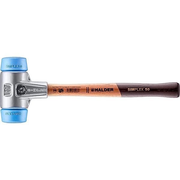Halder Simplex Schonhammer Ø 50 mm TPE-soft Blau mit Aluminiumgehäuse günstig online kaufen