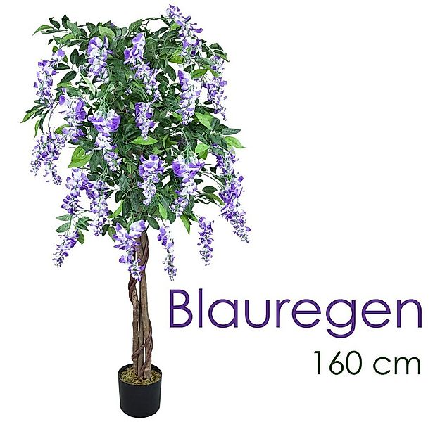 Kunstbaum Blauregen Glyzinie Wisteria Künstliche Pflanze mit Echtholz 160 c günstig online kaufen