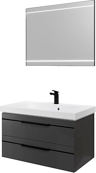 Saphir Badmöbel-Set »Balto 2-teilig Mineralmarmor-Waschtisch mit LED-Spiege günstig online kaufen