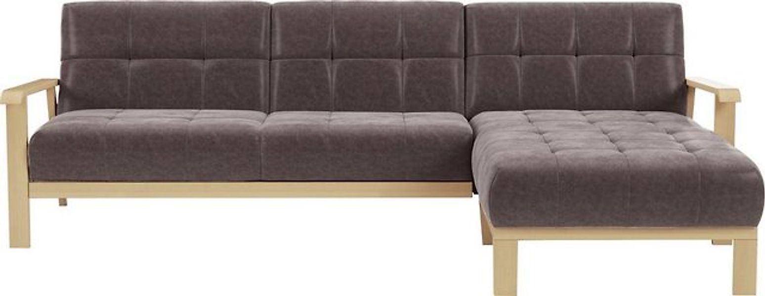 sit&more Ecksofa Billund L-Form, Armlehnen aus Buchenholz in natur, verschi günstig online kaufen