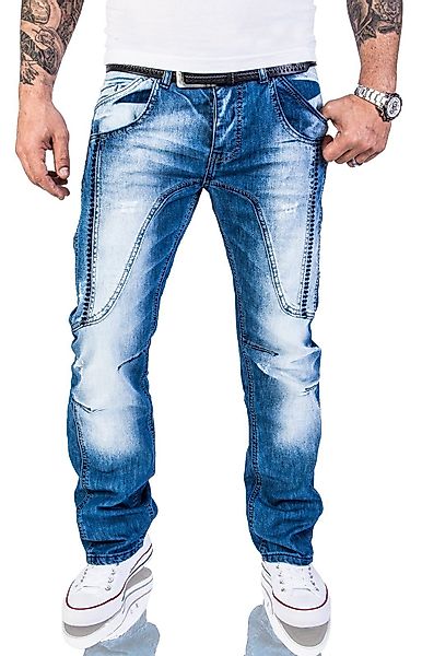 Rock Creek Straight-Jeans Herren Jeans Stonewashed günstig online kaufen