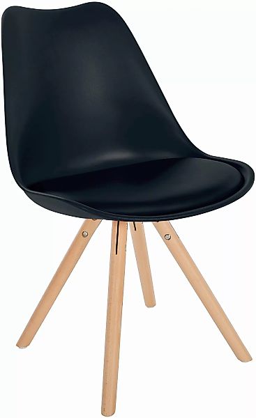 Stuhl Sofia Kunststoff Rund Schwarz günstig online kaufen
