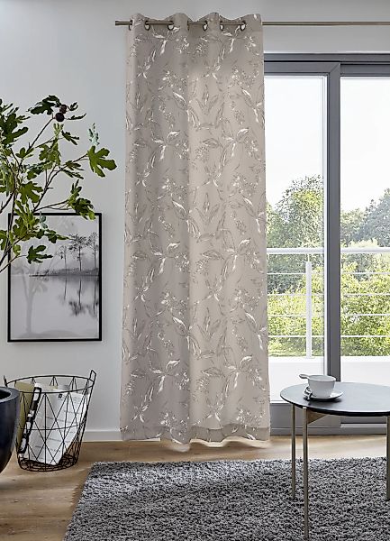 my home Vorhang "FLOWER" Ösen 1 Stk. tlg. Maß: 135 x 235cm, monochrom, in v günstig online kaufen