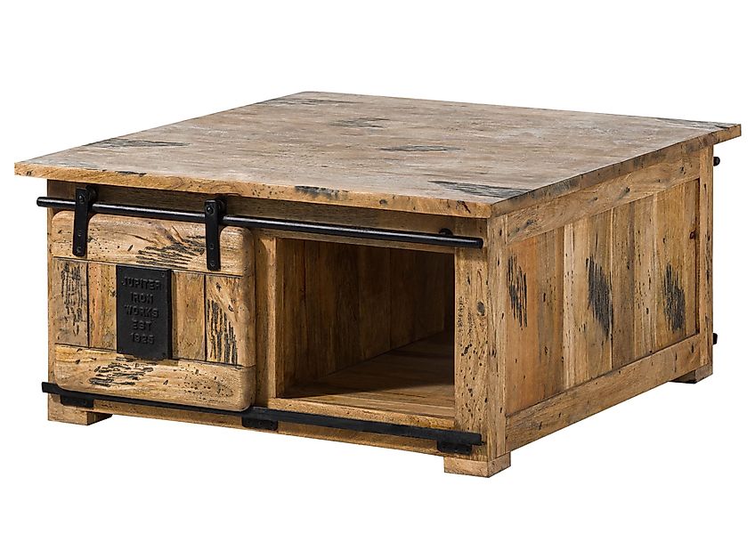 Massivmoebel24 Couchtisch RAILWAY (Couchtisch Mango 90x90x45 günstig online kaufen