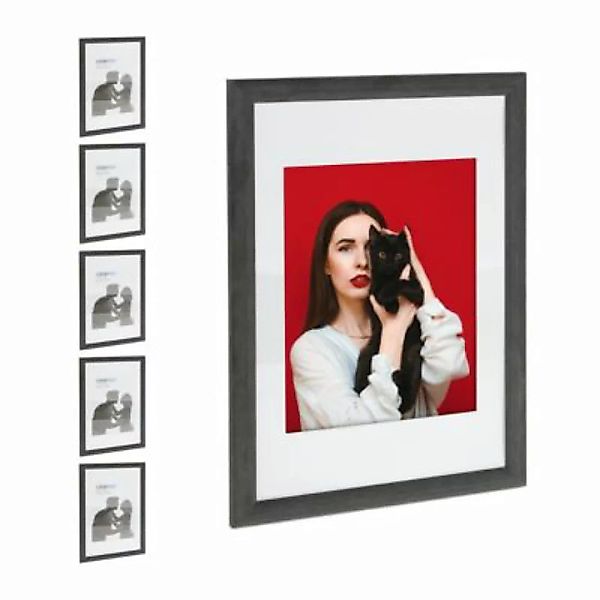 relaxdays 6 x Bilderrahmen 20x30 cm schwarz günstig online kaufen
