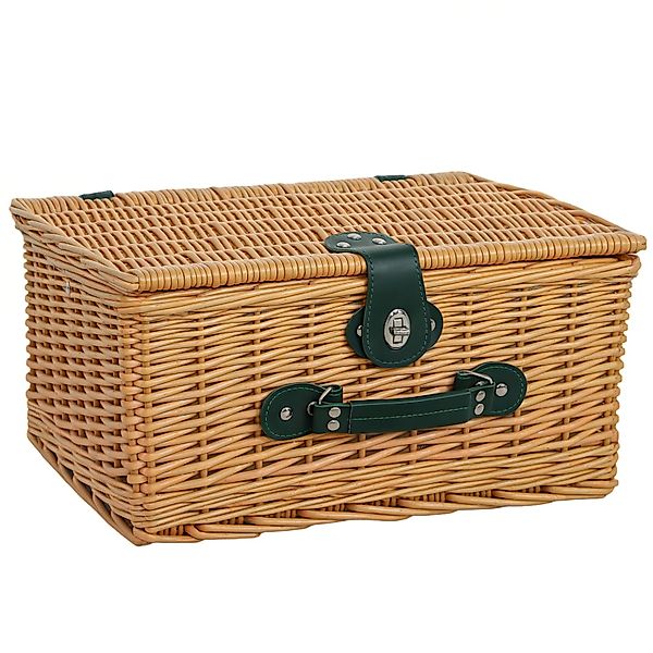 Outsunny Picknickkorb Weidenrute Keramik Braun 40L x 30B x 20H cm günstig online kaufen