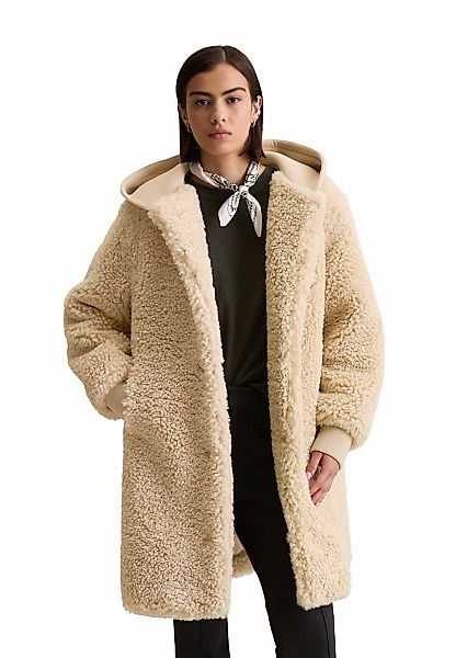 Marc OPolo DENIM Fellimitatmantel "mit Scuba-Jersey-Kapuze" günstig online kaufen