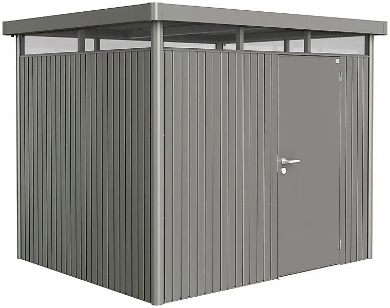 Biohort Metall-Gerätehaus HighLine Quarzgrau-Metallic 5,6 m² Einzeltür günstig online kaufen