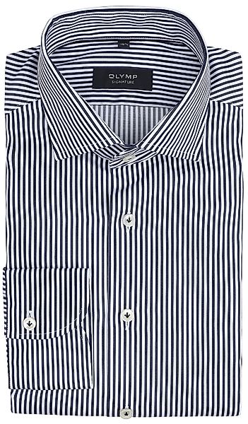 OLYMP Signature Hemd Streifen Blau - Größe 42 günstig online kaufen