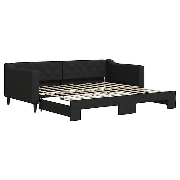 vidaXL Ausziehbett, Tagesbett Ausziehbar Schwarz 90x190 cm Stoff günstig online kaufen