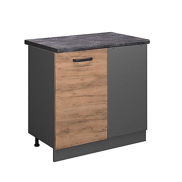 Vicco Eckunterschrank R-Line, Goldkraft Eiche/Anthrazit, 86 cm, AP Eiche günstig online kaufen