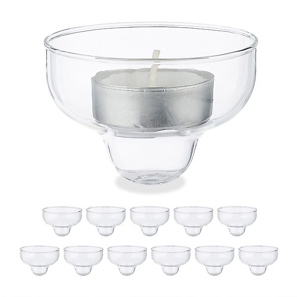 relaxdays Teelichthalter schwimmend 12er Set (12er günstig online kaufen
