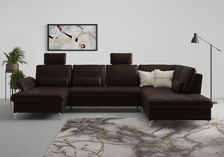 Home affaire Wohnlandschaft »Palm Beach U-Form« Federkern, mit Sitztiefenve günstig online kaufen