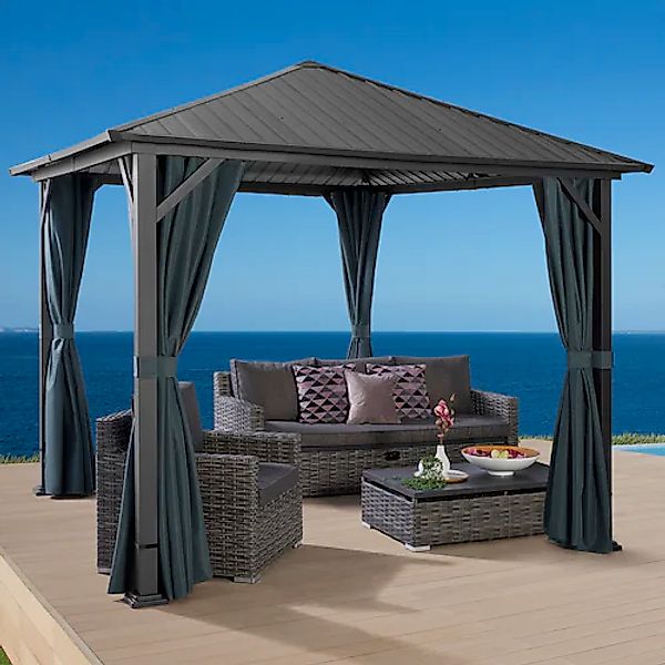 KONIFERA Pavillon »Samos« BxT: 300x300 cm, Stahlgestell, ohne Seitenteile günstig online kaufen