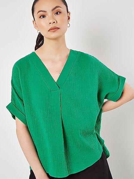 Apricot Blusenshirt Top aus Baumwolle, (1-tlg) günstig online kaufen