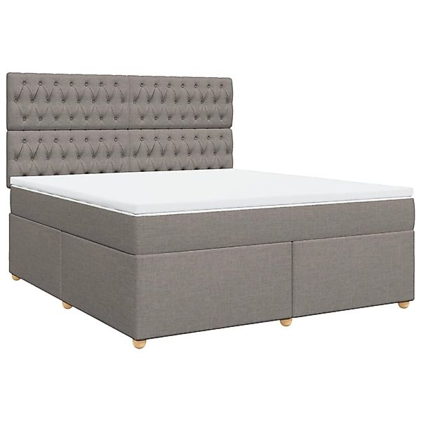 vidaXL Boxspringbett mit Matratze Taupe 180x200 cm Stoff 3291370 günstig online kaufen