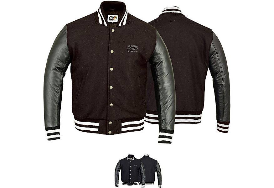 German Wear Collegejacke CJ002 Collegejacke Blouson Wolljacke mit Lederärme günstig online kaufen