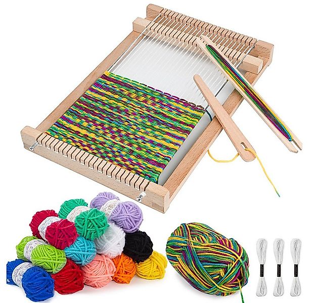 CLTYQ Lernspielzeug Webrahmen Kinder,Holz Webstuhl Set,Weben für Kinder von günstig online kaufen