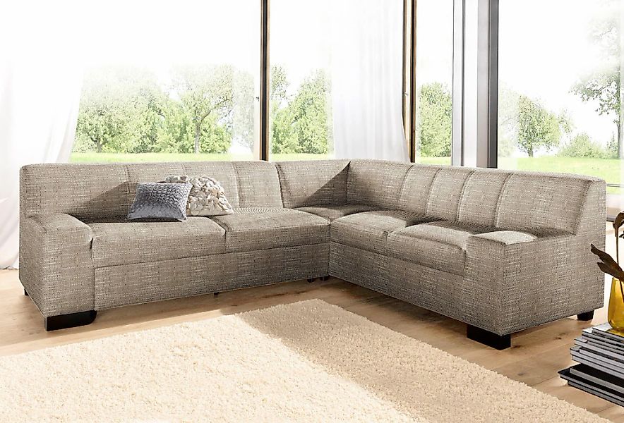 DOMO collection Ecksofa "Norma Top, elegant und modern, flache Armlehnen, L günstig online kaufen