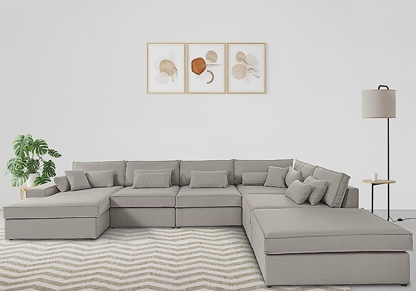 OTTO home Wohnlandschaft "Enid U-Form" 6 Teile, bestehend aus Modulen, in v günstig online kaufen
