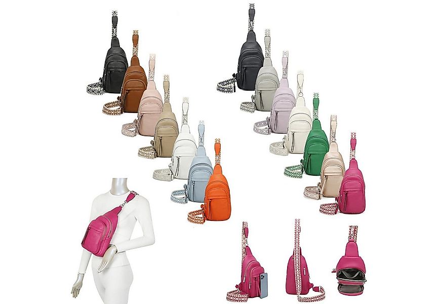 ITALYSHOP24 Schultertasche Damen Sling-Tasche Crossbody Brusttasche Bodybag günstig online kaufen