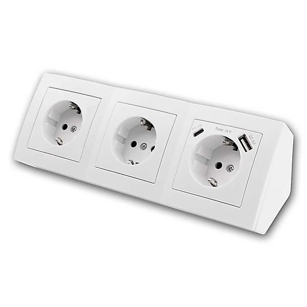 McPower Steckdosenblock Flair 3-Fach Weiß USB AUSB C günstig online kaufen