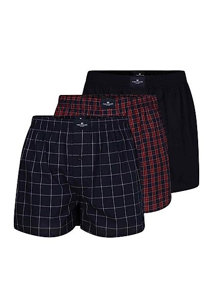 TOM TAILOR Boxershorts TOM TAILOR Herren Boxershort rot kariert 3er Pack (3 günstig online kaufen