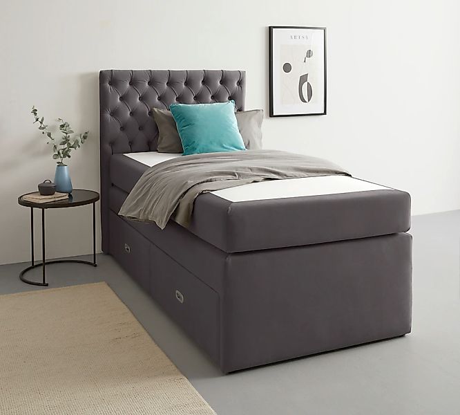 Home affaire Bett "Boxbett Alvi mit Schubladen, Taschen-Federkernmatratze" günstig online kaufen