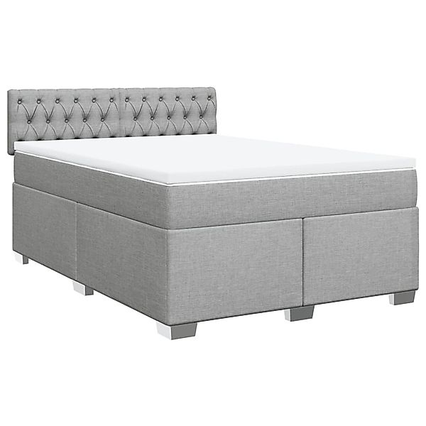 vidaXL Boxspringbett mit Matratze Hellgrau 140x200 cm Stoff2100007 günstig online kaufen