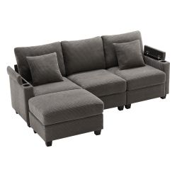 i@home Ecksofa L-förmiges Sofa, 3-Sitzer-Sofa, Beige/Grau, günstig online kaufen