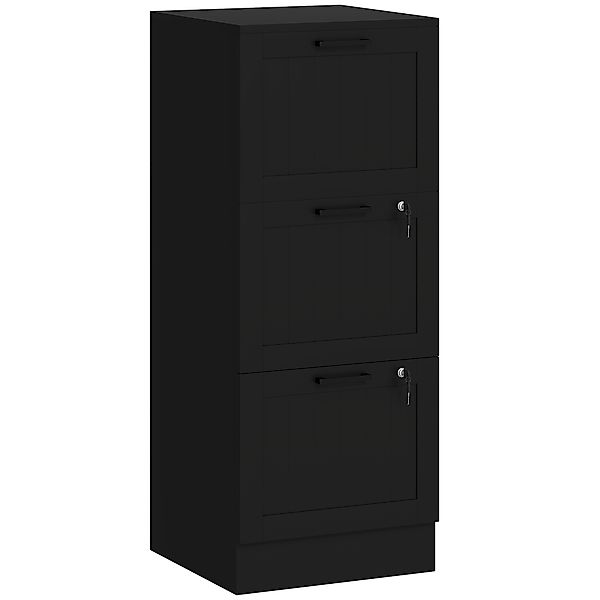 HOMCOM Schubladenschrank 3 Schubladen   Aktenschrank mit 2 Schlössern & Hän günstig online kaufen