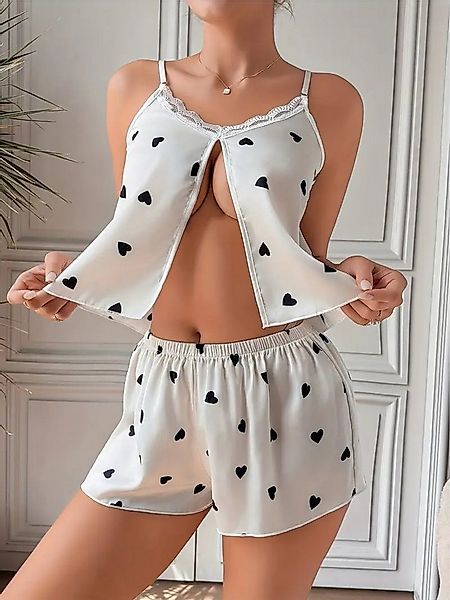 Elegant Love Shorty Stilvolles Nachtwäsche-Set für Damen – Satin-Loungewear günstig online kaufen
