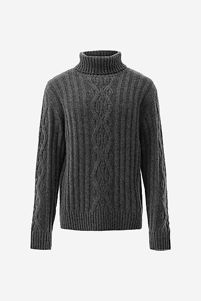 Rollkragenpullover mit Kaschmir und Zopfmuster günstig online kaufen