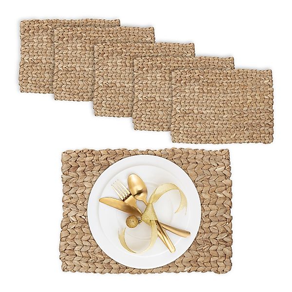 relaxdays Platzset Eckiges Tischset 6er Set günstig online kaufen