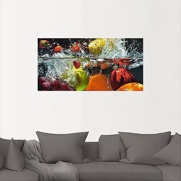Artland Wandbild "Spritzendes Obst auf dem Wasser", Lebensmittel, (1 St.), günstig online kaufen