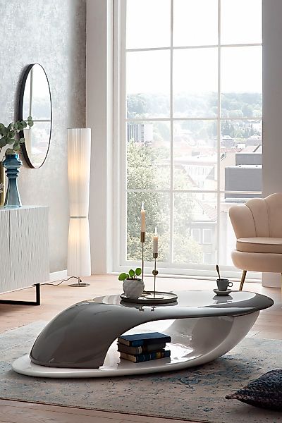 SalesFever Couchtisch, zweifarbig lackiert, Design Couchtisch aus Fiberglas günstig online kaufen