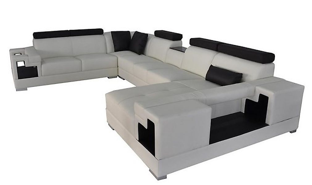 Xlmoebel Sofa Modernes Ledersofa mit Eckteil und USB-Anschluss für Wohnland günstig online kaufen