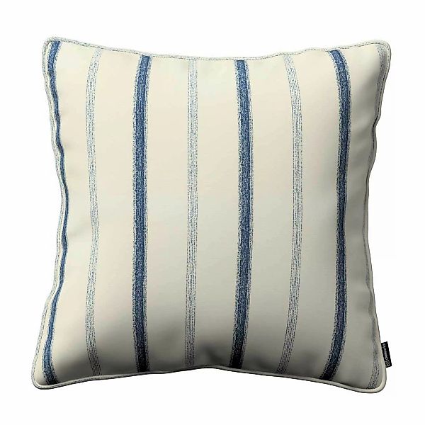 Kissenhülle Gabi mit Paspel, creme- blau gestreift, 60 x 60 cm, Avinon (129 günstig online kaufen