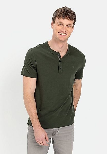camel active Henleyshirt Kurzarm Henleyshirt aus reiner Baumwolle Kurzarm günstig online kaufen